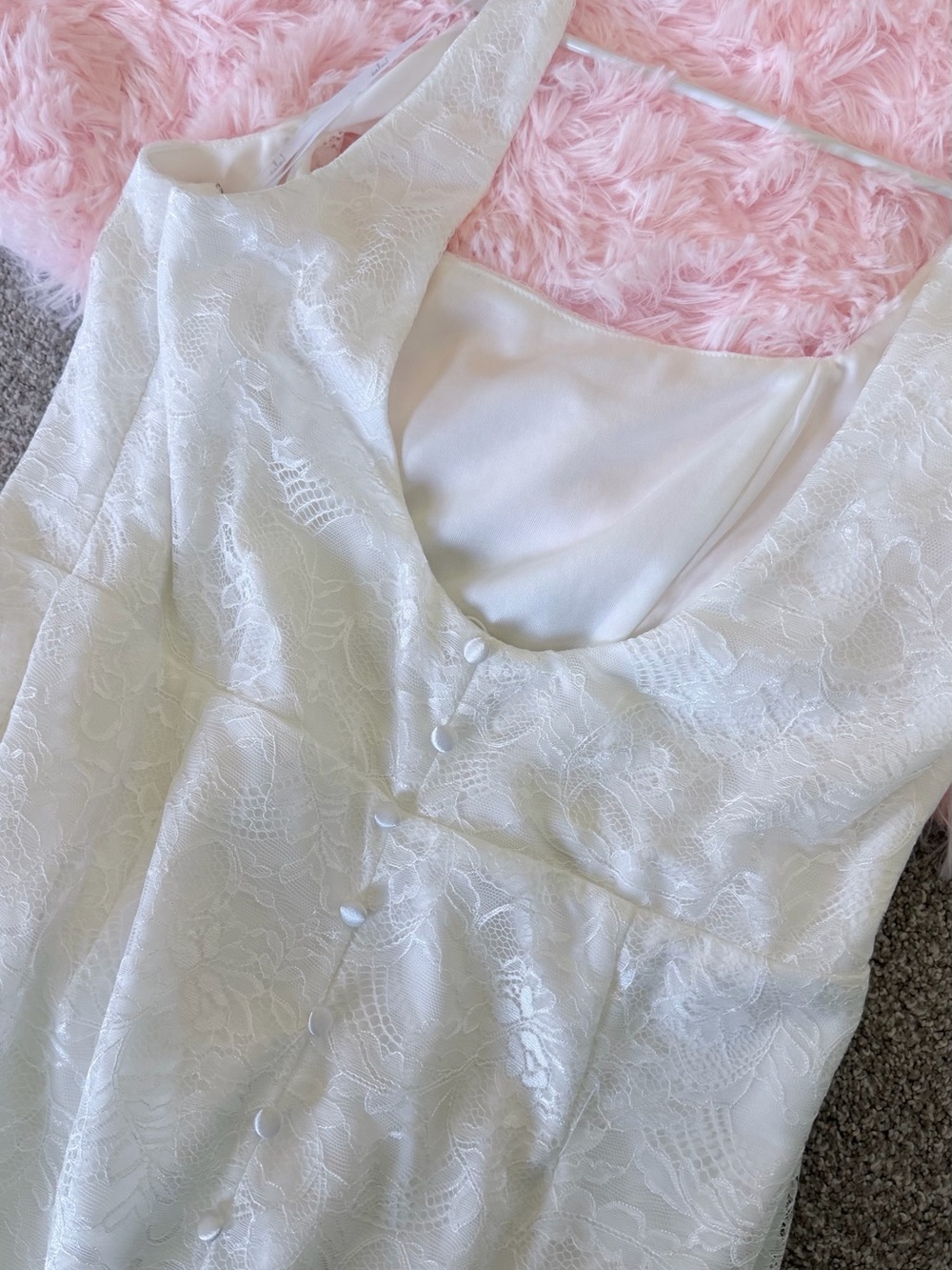 Lulu's White Lace Scoop-Back Wedding Gown - Picture 6 of 10